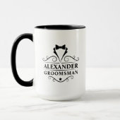 Groomsman Black Stropdas Mok (Links)