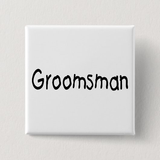 Groomsman (blk) vierkante button 5,1 cm (Voorkant)