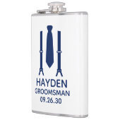 Groomsman Blue Stropdas Heupfles (Links)