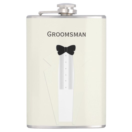 Groomsman Bow Stropdas Tuxedo Wedding Flask Heupfles (Voorkant)