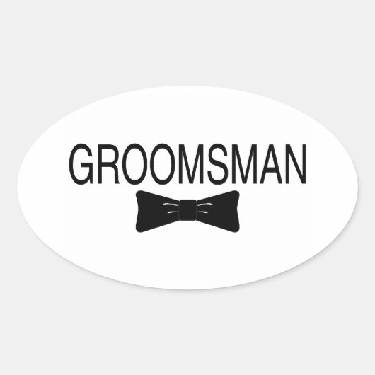 Groomsman Bowtie Ovale Sticker (Voorkant)