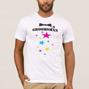Groomsman Bowtie Plum Roos Stars Top Hat T-shirts
