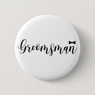 Groomsman, Bruiloft, Bachelor Naam Tag Ronde Button 5,7 Cm