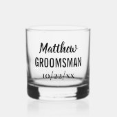 Groomsman Bruiloft Bachelor Party Favor Whisky Glas (Voorkant)