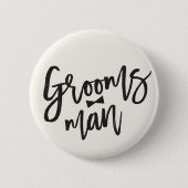 Groomsman Brush Bow Stropdas Bruiloft Party Button (Voorkant)