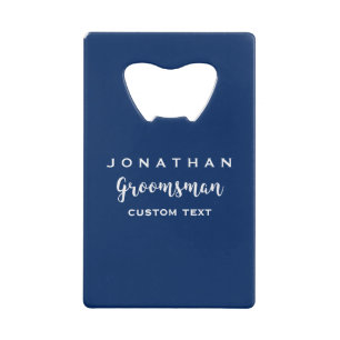 Groomsman Custom Wedding for Modern Monogram Kredietkaart Flessenopener