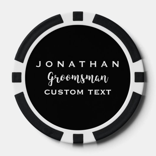 Groomsman Custom Wedding for Modern Monogram Poker Chips (Voorkant)