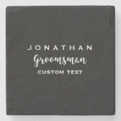 Groomsman Custom Wedding for Modern Monogram Stenen Onderzetter (Voorkant)