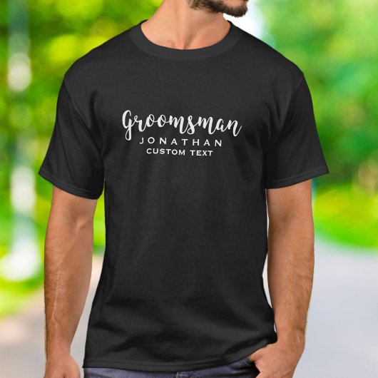 Groomsman Custom Wedding for Modern Monogram T-shirt