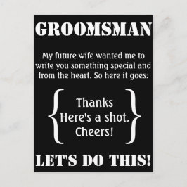 Groomsman Dank u Briefkaart