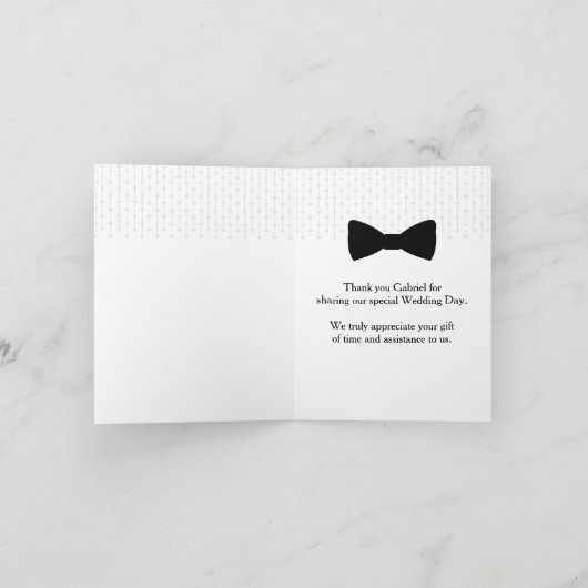 Groomsman dankt u kaardt bedankkaart (Binnen)