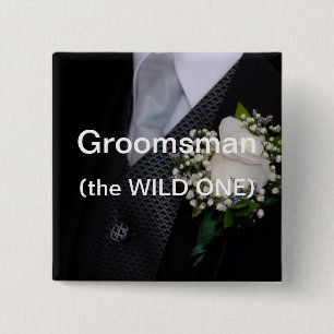 Groomsman de Wilde One Vierkante Button 5,1 Cm