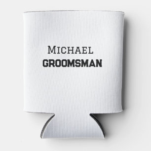 Groomsman eenvoudige minimale voeg naam modern man blikjeskoeler