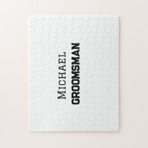 Groomsman eenvoudige minimale voeg naam modern man legpuzzel