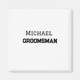 Groomsman eenvoudige minimale voeg naam modern man magneet