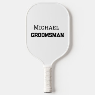 Groomsman eenvoudige minimale voeg naam modern man pickleball paddle