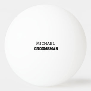 Groomsman eenvoudige minimale voeg naam modern man pingpongballen