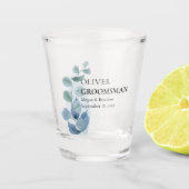 Groomsman Eucalyptus Greenery Wedding Custom Shot Glas (Voorkant)