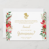 Groomsman Fancy Luxury Christmas Proposal Card (Voorkant)