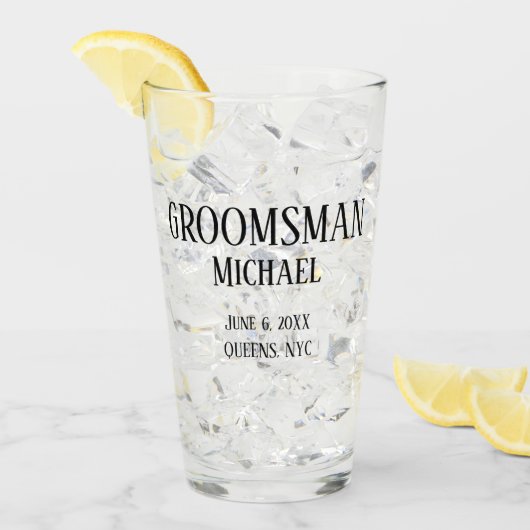 Groomsman Gift gepersonaliseerd Glas (Voorkant ijs)