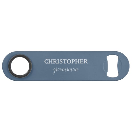 Groomsman Gift Gepersonaliseerde Monogram Bruiloft Speed Flessenopener (Voorkant (Horizontaal))