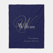 Groomsman Gift Modern Monogram and Name Date Cool Fleece Deken (Voorkant)