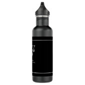Groomsman Gift modern monogram script cool zwart Waterfles (Rechts)