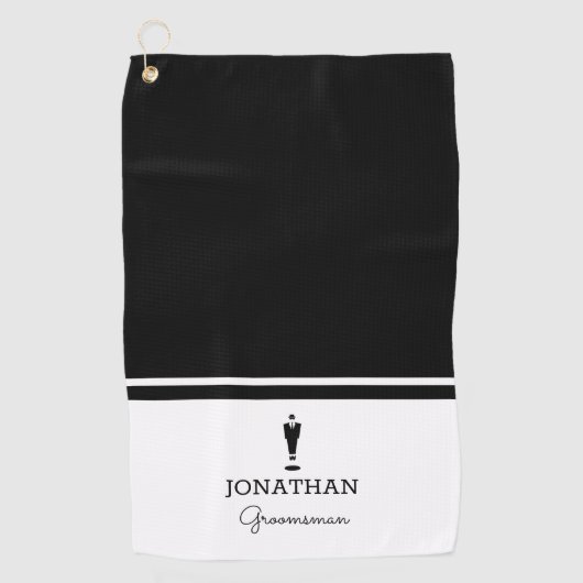 Groomsman Gift Wedding Party Custom Personalized Golfhanddoek (Voorkant)