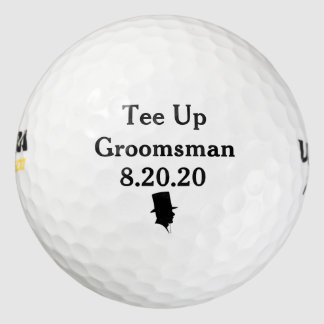 Groomsman golfbal uitnodigen golfballen