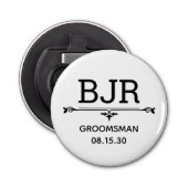 Groomsman Initialen Button Flesopener (Voorkant)