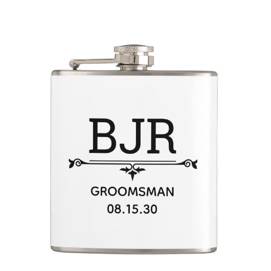 Groomsman Initialen Heupfles (Voorkant)