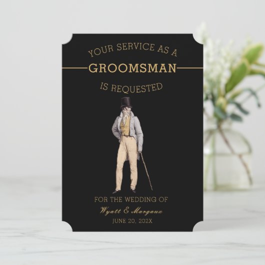  groomsman kaart (Staand voorkant)