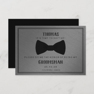 Groomsman-kaart - Black Tied III Dark Grey Kaart