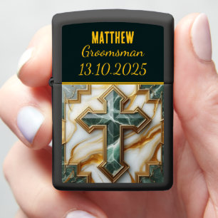 Groomsman Keepsake Elegant Bruto Ontwerp Datum