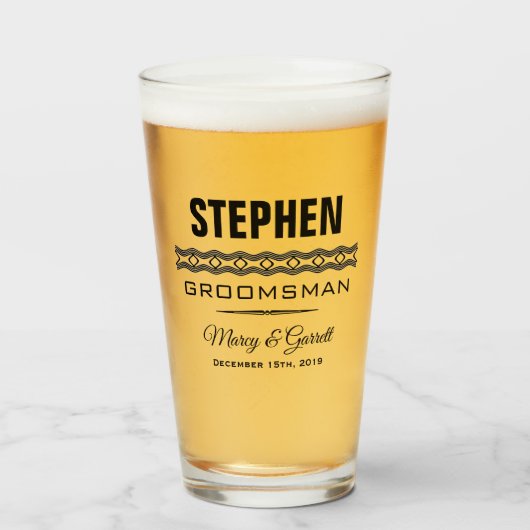 GROOMSMAN MARIAGE PARTY TUMBLER VERRE (Devant (rempli))