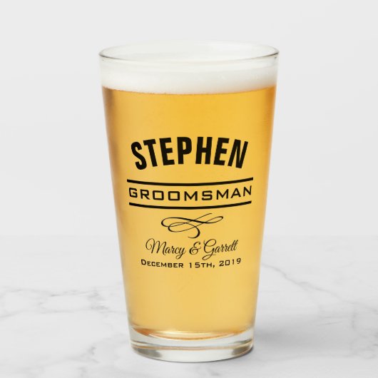 GROOMSMAN MARIAGE PARTY TUMBLER VERRE (Devant (rempli))