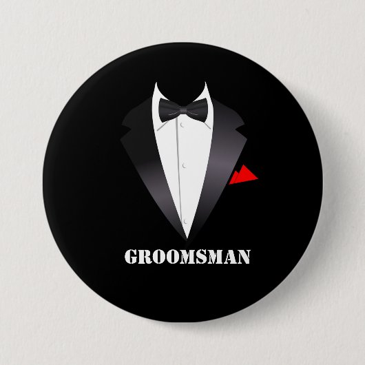 Groomsman met Tuxedo Shirt - Button (Voorkant)