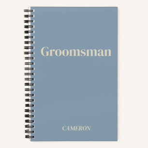 Groomsman minimalistisch gepersonaliseerd mosterd  notitieboek