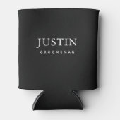 Groomsman Modern Simple Black en White Classic Blikjeskoeler (Voorkant)