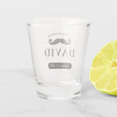Groomsman Moderne Moustache Nom Mariage verre de t (Dos)