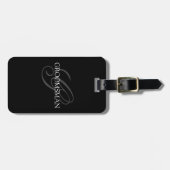 Groomsman Monogram Black Gray Bagagelabel
