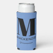 Groomsman Monogram Naam Blauw (Seltzer Voorkant)