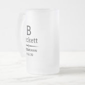 Groomsman Monogrammed Matglas Bierpul (Voorkant links)