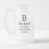 Groomsman Monogrammed Matglas Bierpul (Links)