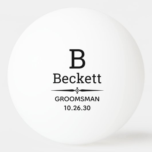 Groomsman Monogrammed Pingpongballen (Voorkant)