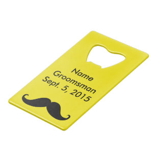 Groomsman Mustache & Suit Kaart Kredietkaart Flessenopener