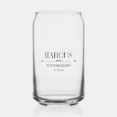 Groomsman Naam Bruiloft Datum Blikvorm Glas (Achterkant)