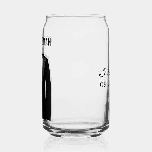 Groomsman Name Black Tuxedo Mariage Date (Gauche)