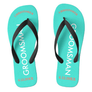 Groomsman NAME Turquoise Blue Teenslippers