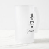 Groomsman Name Tuxedo Top Hat Matglas Bierpul (Voorkant rechts)